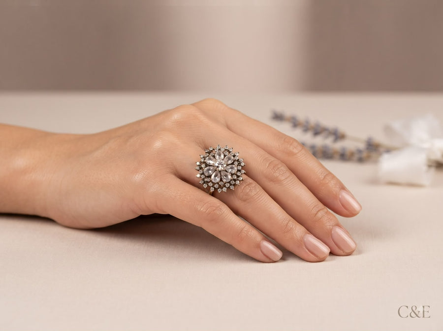 Antique Gold Zircon Ring alternate view