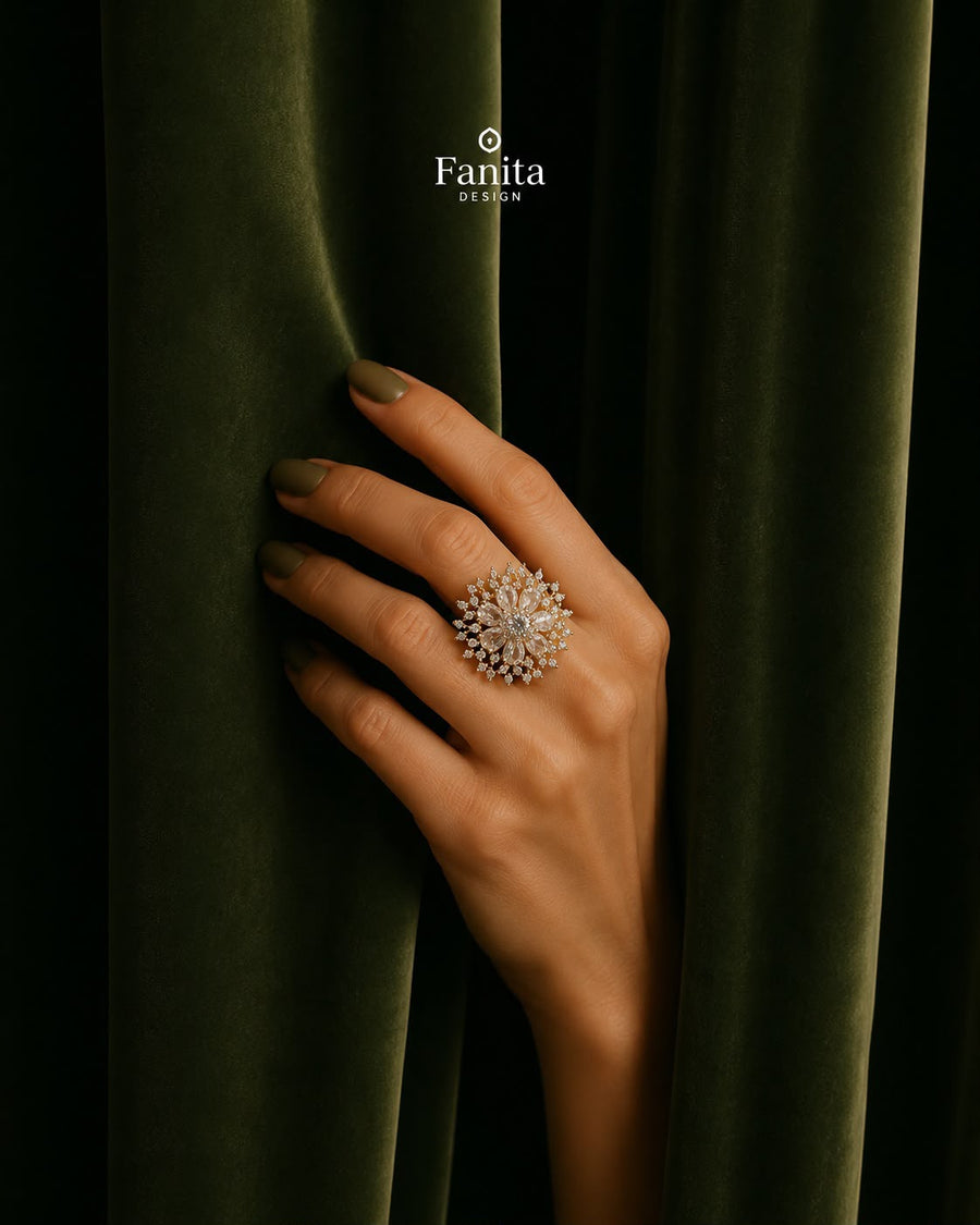 Gold Zircon Ring alternate view
